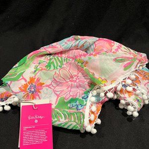 Lilly Pulitzer Nosey Posie Pom Pom Scarf
